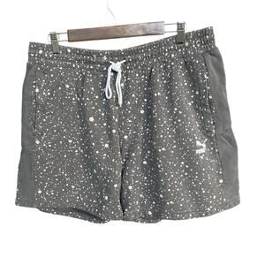 Puma White Noize Mens Activewear Shorts Extra Large XL Gray Drawstring‎